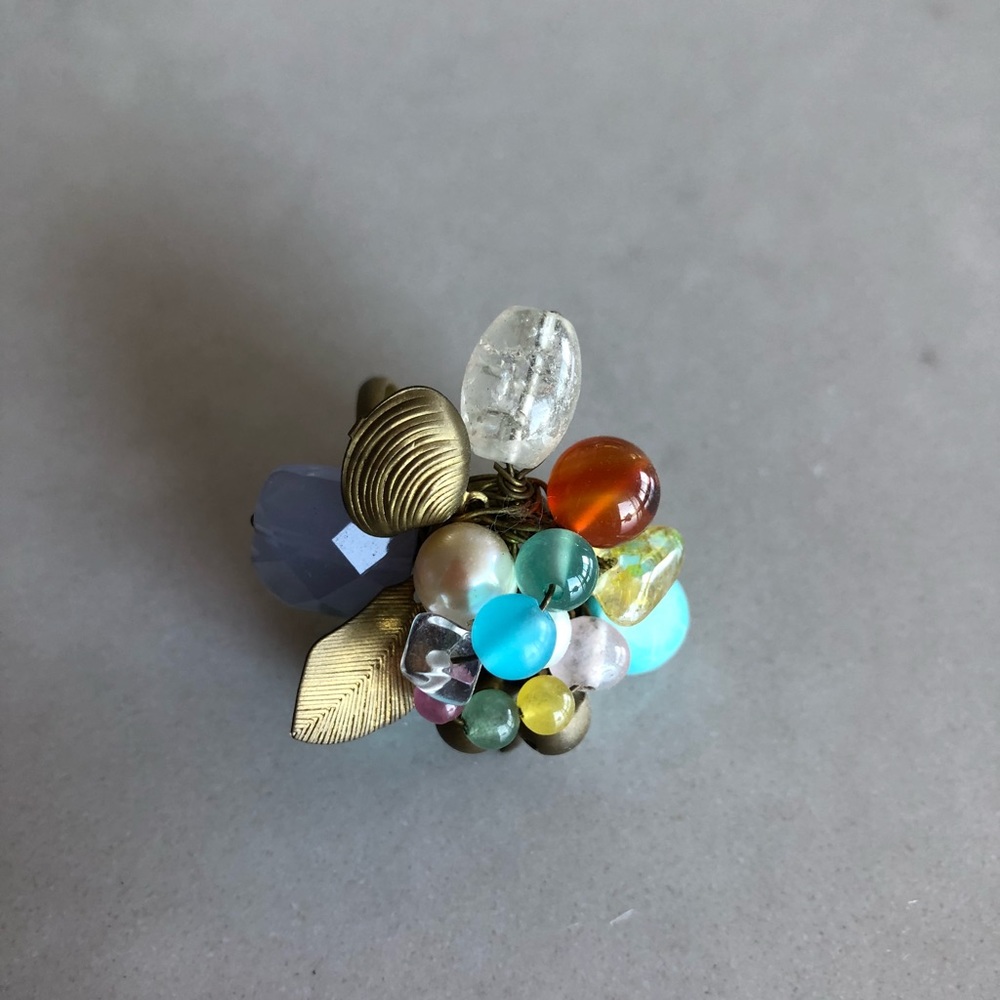 Vintage seaside themed cluster cocktail ring